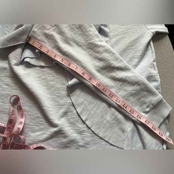 Zara Baby Blue Raw Cut Ruffled Sweatshirt - Picture 10 of 10